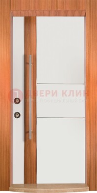 Белая входная дверь c МДФ панелью ЧД-09 в частный дом в Волоколамске