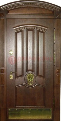 Хорошая стальная арочная дверь с декоративным элементом ДА-23 в Сургуте