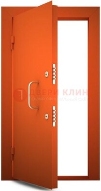 Оранжевая стальная бронированная дверь с нитроэмалью ДБ-2 в Чебоксарах
