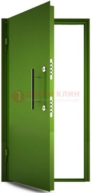 Зеленая металлическая бронированная дверь ДБ-8 в Волоколамске