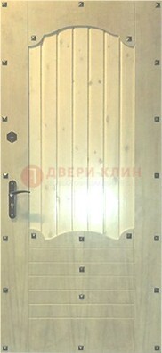 Белая железная дверь с евровагонкой ДЕ-9 в Волоколамске
