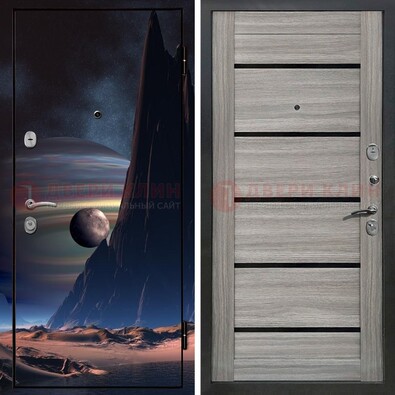 Стальная дверь с фотопечатью космоса ДФ-49 в Волоколамске