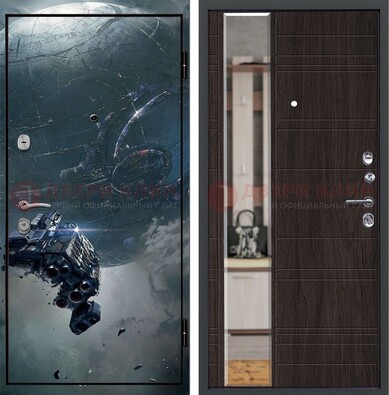 Железная дверь с фотопечатью космической фантастики ДФ-51 в Волоколамске