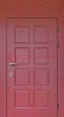 Красная стальная дверь с верхней фрамугой ДФГ-13 в Волоколамске