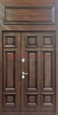 Классическая входная дверь с верхней фрамугой ДФГ-15 в Волоколамске