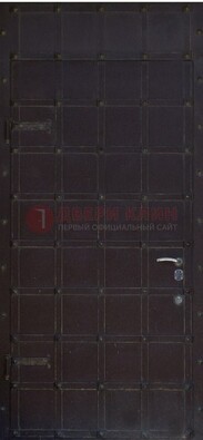 Черная железная дверь с ковкой ДК-5 для офиса в Волоколамске