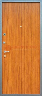 Коричневая металлическая дверь с ламинатом ДЛ-12 в Волоколамске