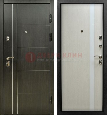 Морозостойкая темная металлическая дверь с МДФ ДМ-164 в Волоколамске