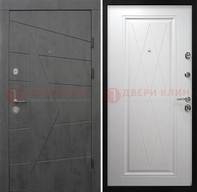 Темная железная дверь МДФ с рисунком ДМ-194 в Волоколамске