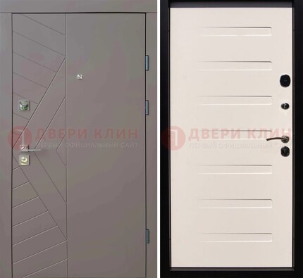 Коричневая стальная филенчатая дверь с МДФ ДМ-199 в Волоколамске