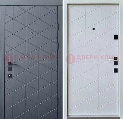 Коричневая железная дверь с МДФ и молдингами ДМ-201 в Волоколамске