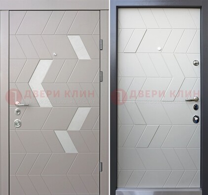 Темная металлическая дверь со светлой МДФ внутри ДМ-203 в Волоколамске