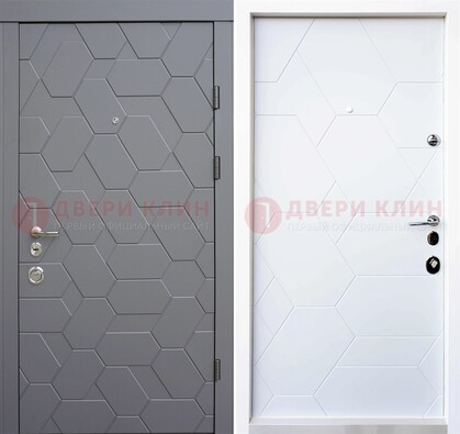 Коричневая стальная дверь с остеклененной МДФ внутри ДМ-204 в Волоколамске