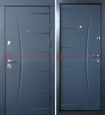 Темная входная филенчатая дверь с МДФ Белый дуб ДМ-213 в Волоколамске