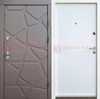 Серая входная дверь с филенчатой МДФ ДМ-216 в Воронеже