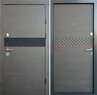 Темная стальная дверь с МДФ Венге ДМ-218 в Волоколамске