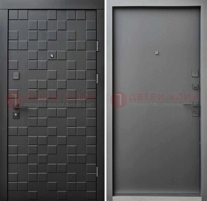 Темная стальная филенчатая дверь с МДФ ДМ-221 в Волоколамске