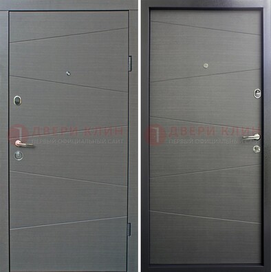 Темная стальная дверь с филенчатой МДФ внутри ДМ-228 в Волоколамске