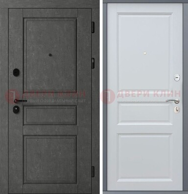 Металлическая филенчатая дверь c МДФ Белый дуб ДМ-247 в Волоколамске