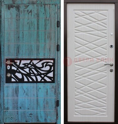 Светлая железная дверь c МДФ Миланский орех ДМ-250 в Волоколамске