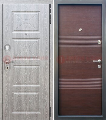 Филенчатая входная дверь c МДФ Беленый дуб ДМ-252 в Волоколамске