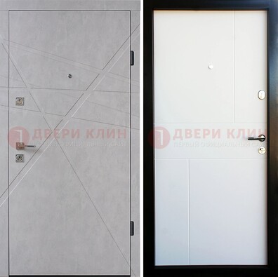 Входная светлая дверь c МДФ Беленый дуб ДМ-259 в Волоколамске