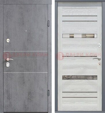 Входная железная дверь c филенчатой МДФ Орех тисненый ДМ-262 в Волоколамске