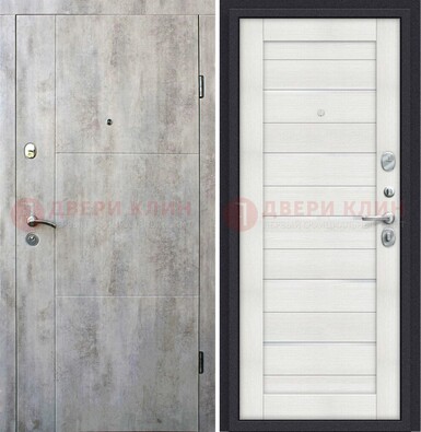 Железная белая дверь c МДФ со стеклом ДМ-264 в Волоколамске