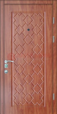Коричневая металлическая дверь с МДФ-28 в Волоколамске