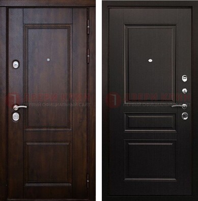 Классическая железная дверь с темными МДФ панелями ДМ-390 