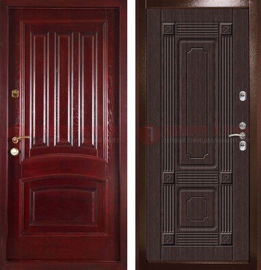 Красная стальная дверь с филенчатой МДФ ДМ-398 в Волоколамске