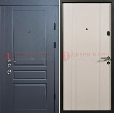 Темно-серая стальная дверь с МДФ хайтек ДМ-481 в Волоколамске