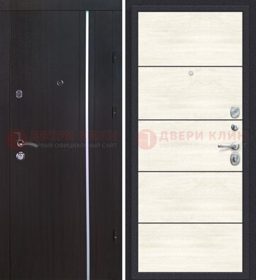 Металлическая современная дверь с МДФ ДМ-483 в Мурино