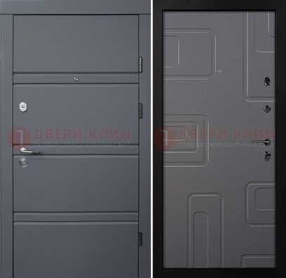 Серая металлическая дверь с МДФ в квартиру ДМ-485 в Волоколамске