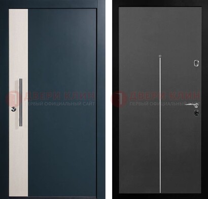 Зеленая стальная дверь с МДФ панелями квартиру ДМ-508 в Рязани