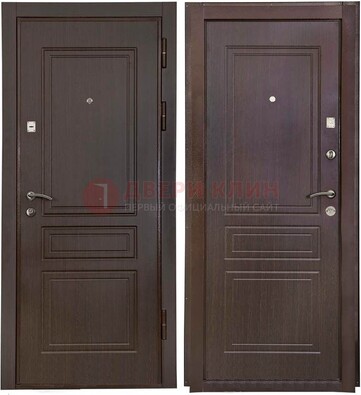 Антивандальная коричневая железная дверь с МДФ ДМ-61 в Волоколамске