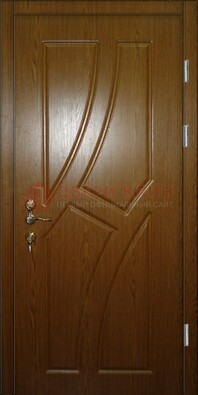 Коричневая металлическая дверь с МДФ ДМ-64 в Волоколамске