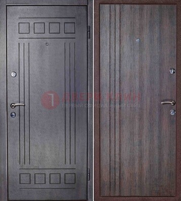 Темная стальная дверь с МДФ с рисунком ДМ-83 в Красноармейске