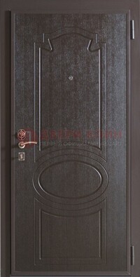 Темная металлическая дверь с МДФ ДМ-88 для частного дома в Волоколамске