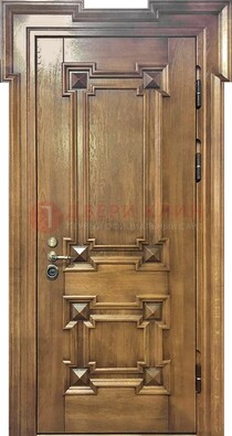 Филенчатая железная дверь с массивом дуба ДМД-56 в Волоколамске