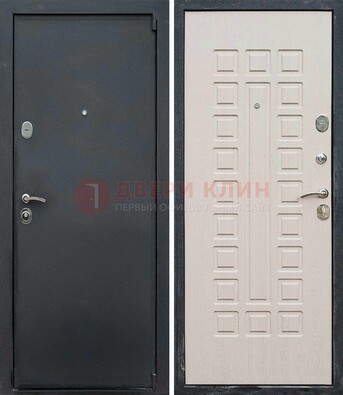Черная металлическая дверь с порошковым покрытием ДП-101 в Реутове
