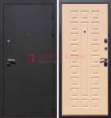 Черная стальная дверь с порошковым окрасом МДФ внутри ДП-102 в Волоколамске