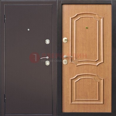 Темная железная дверь с порошковым покрытием ДП-10 в Волоколамске