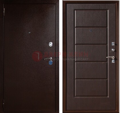 Темная входная дверь с порошковым окрасом ДП-113 в Волоколамске