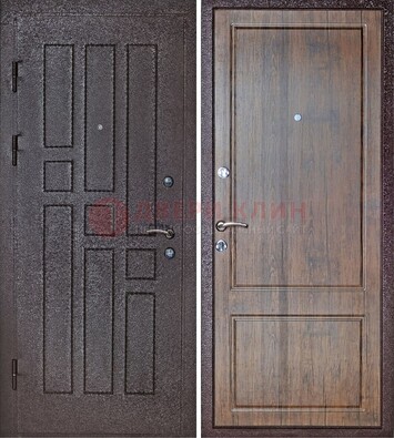 Темная входная дверь с порошковым покрытием МДФ внутри ДП-125 в Волоколамске