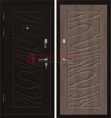 Темная железная дверь с порошковым окрасом ДП-127 в Волоколамске