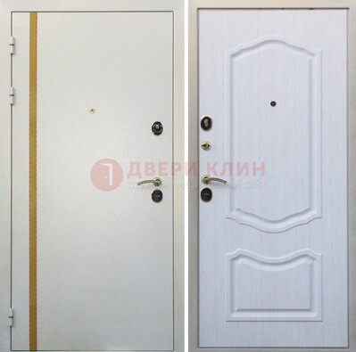 Белая входная дверь с порошковым напылением ДП-136 в Волоколамске