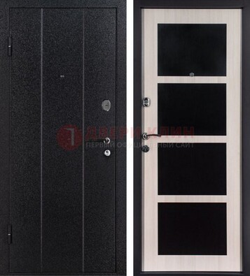 Черная металлическая дверь с порошковым напылением ДП-176 в Волоколамске