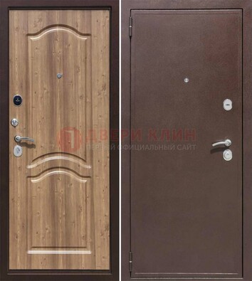 Коричневая железная дверь с порошковым окрасом ДП-191 в Калуге