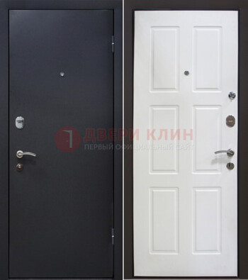 Черная металлическая дверь с порошковым покрытием ДП-193 в Волоколамске